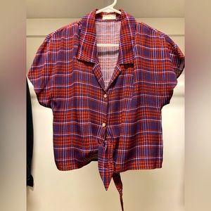 Aritzia WILFRED FREE tie-front blouse